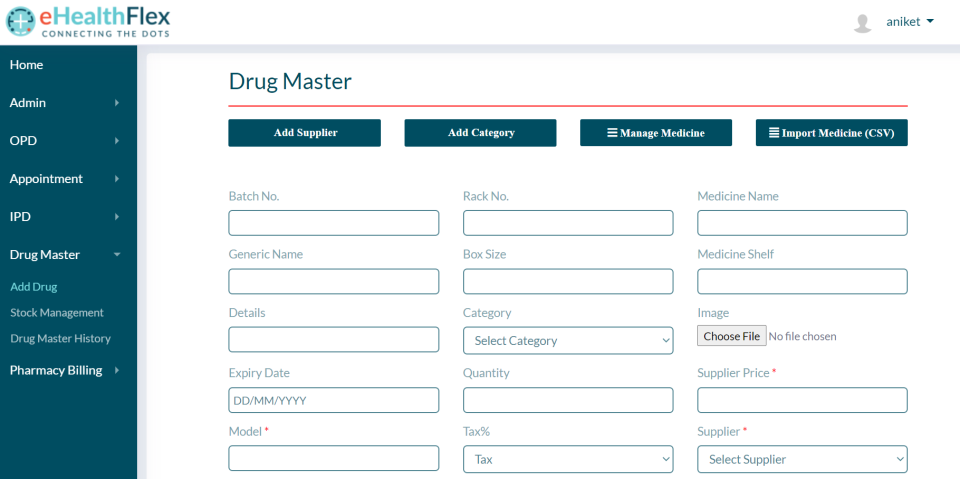 screenshot of Flex-HIS