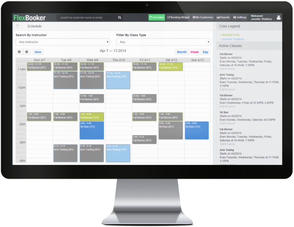 screenshot of FlexBooker