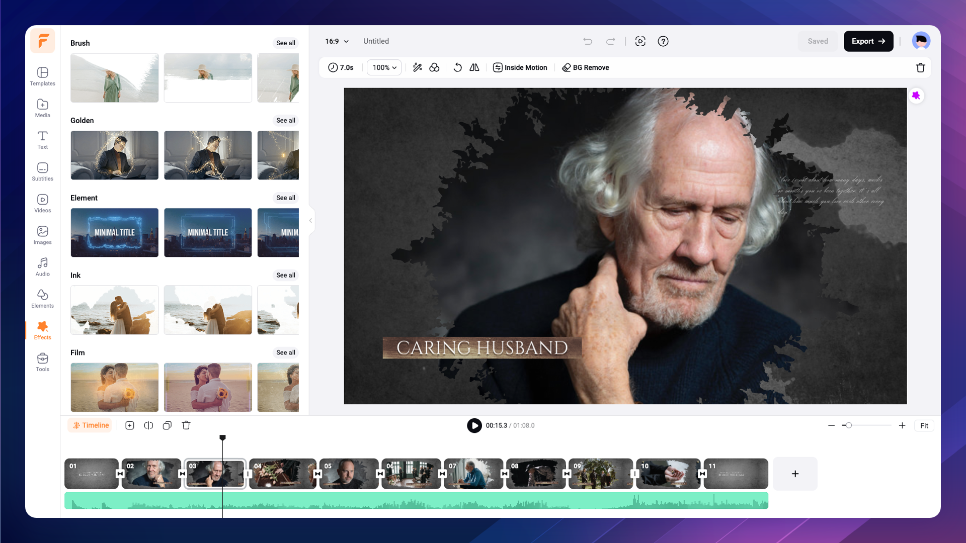 screenshot of FlexClip