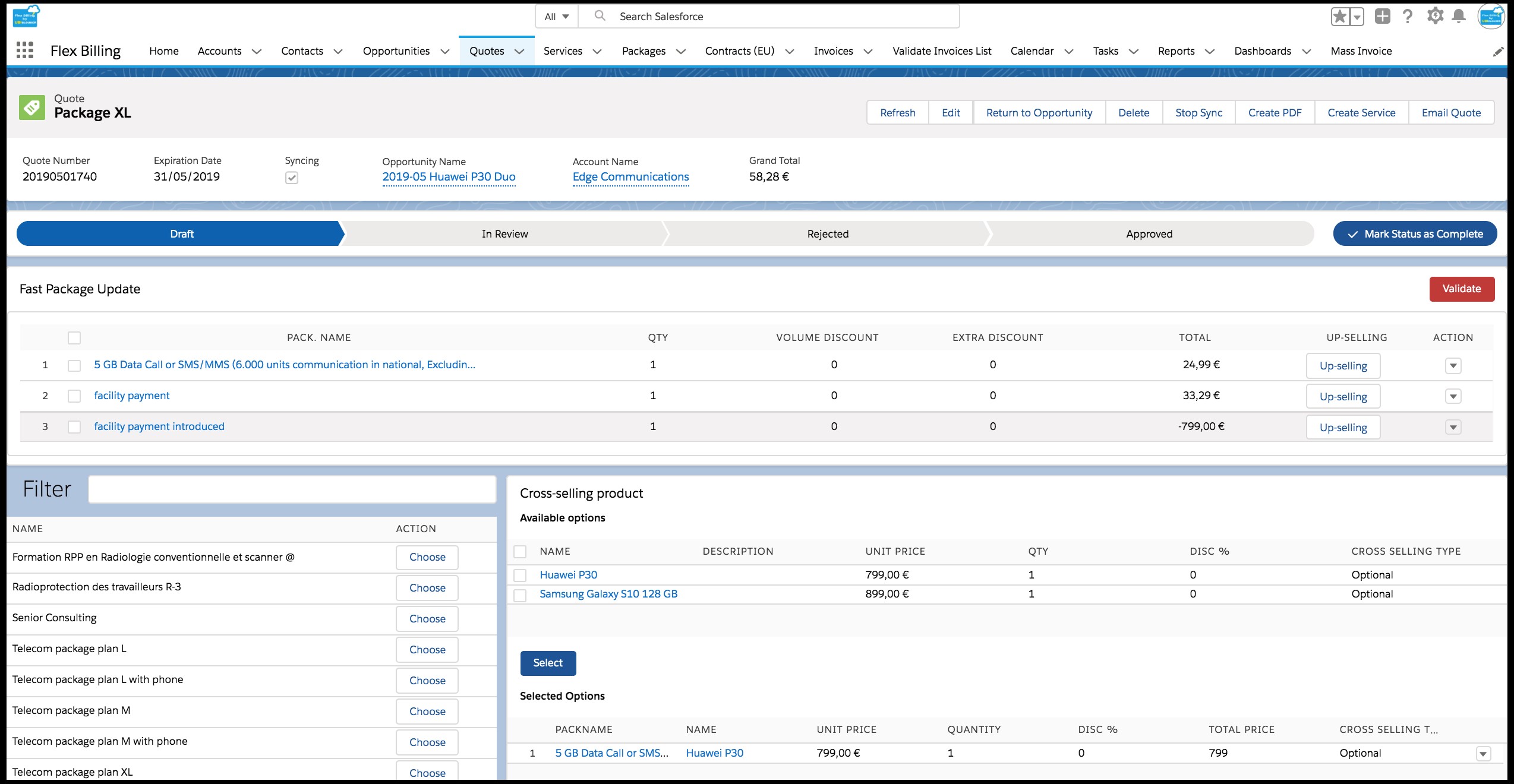 screenshot of Flexbilling