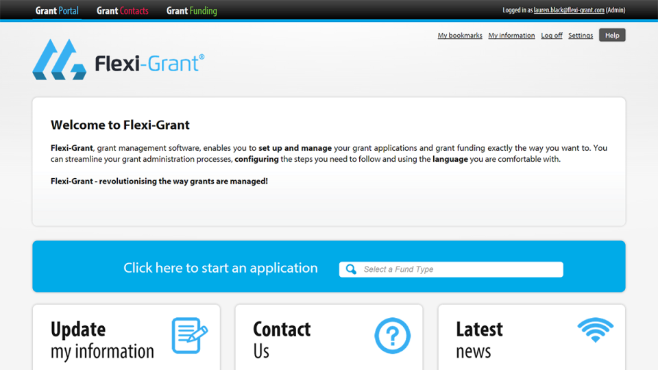 screenshot of Flexi-Grant
