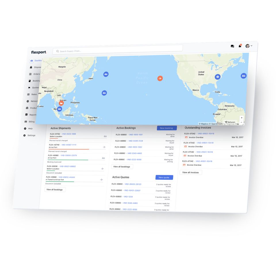 screenshot of Flexport