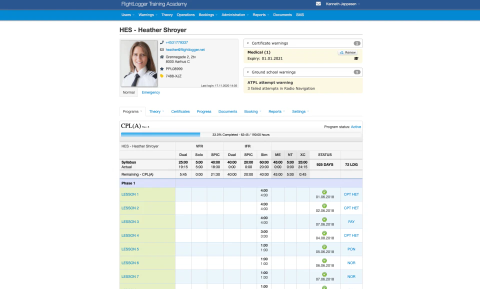 screenshot of FlightLogger