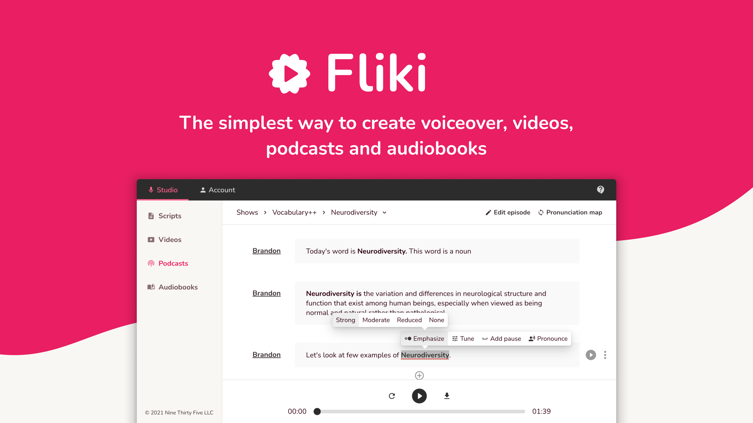 screenshot of Fliki