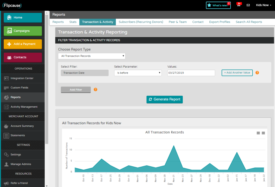 screenshot of Flipcause