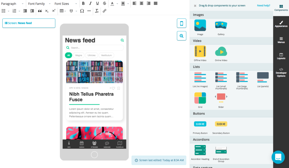screenshot of Fliplet