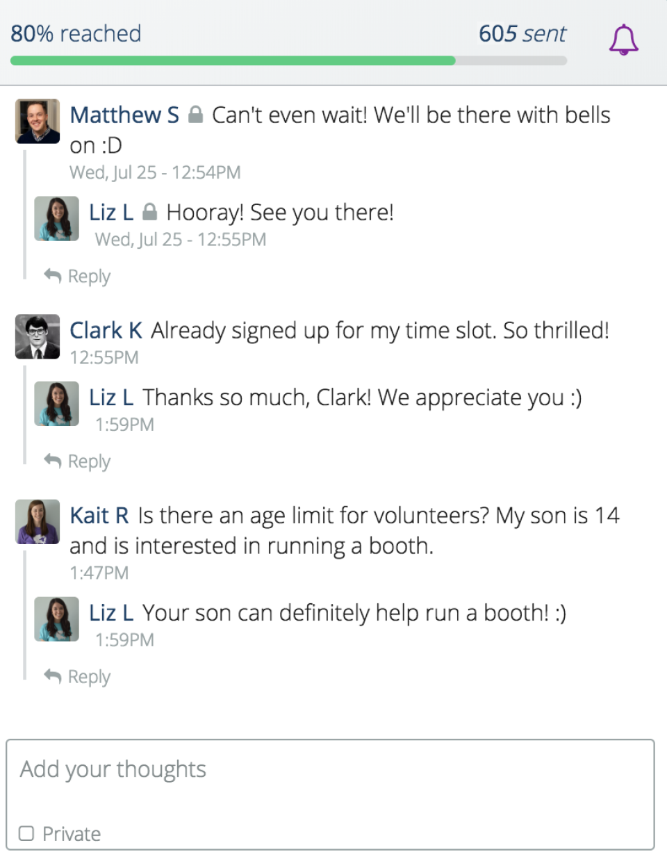 screenshot of Flocknote