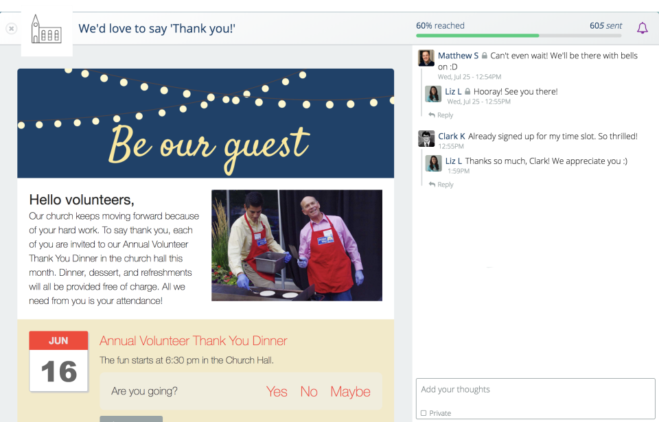 screenshot of Flocknote