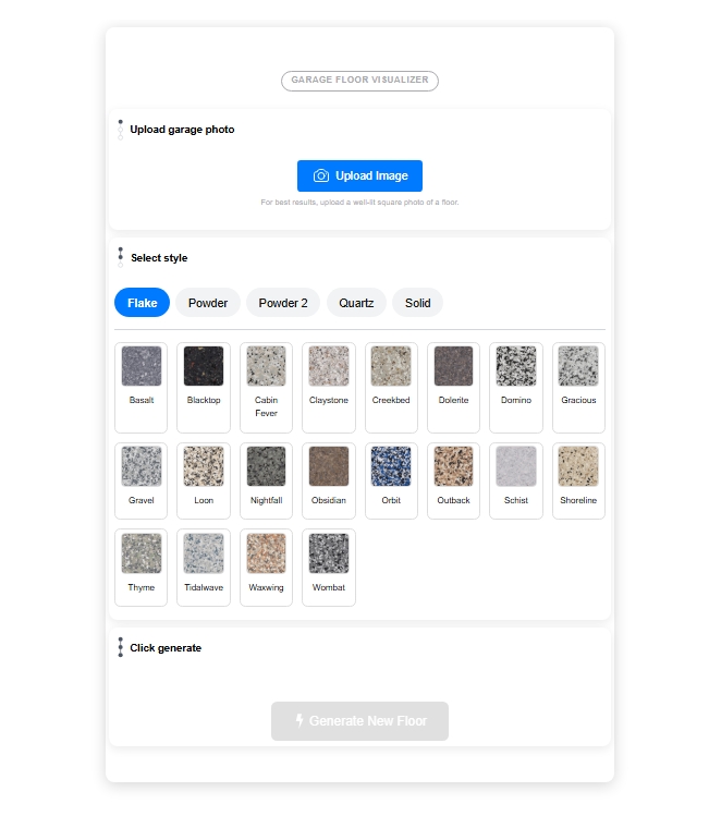 screenshot of FlooringZap