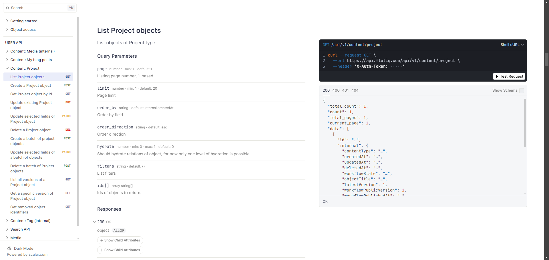 screenshot of Flotiq