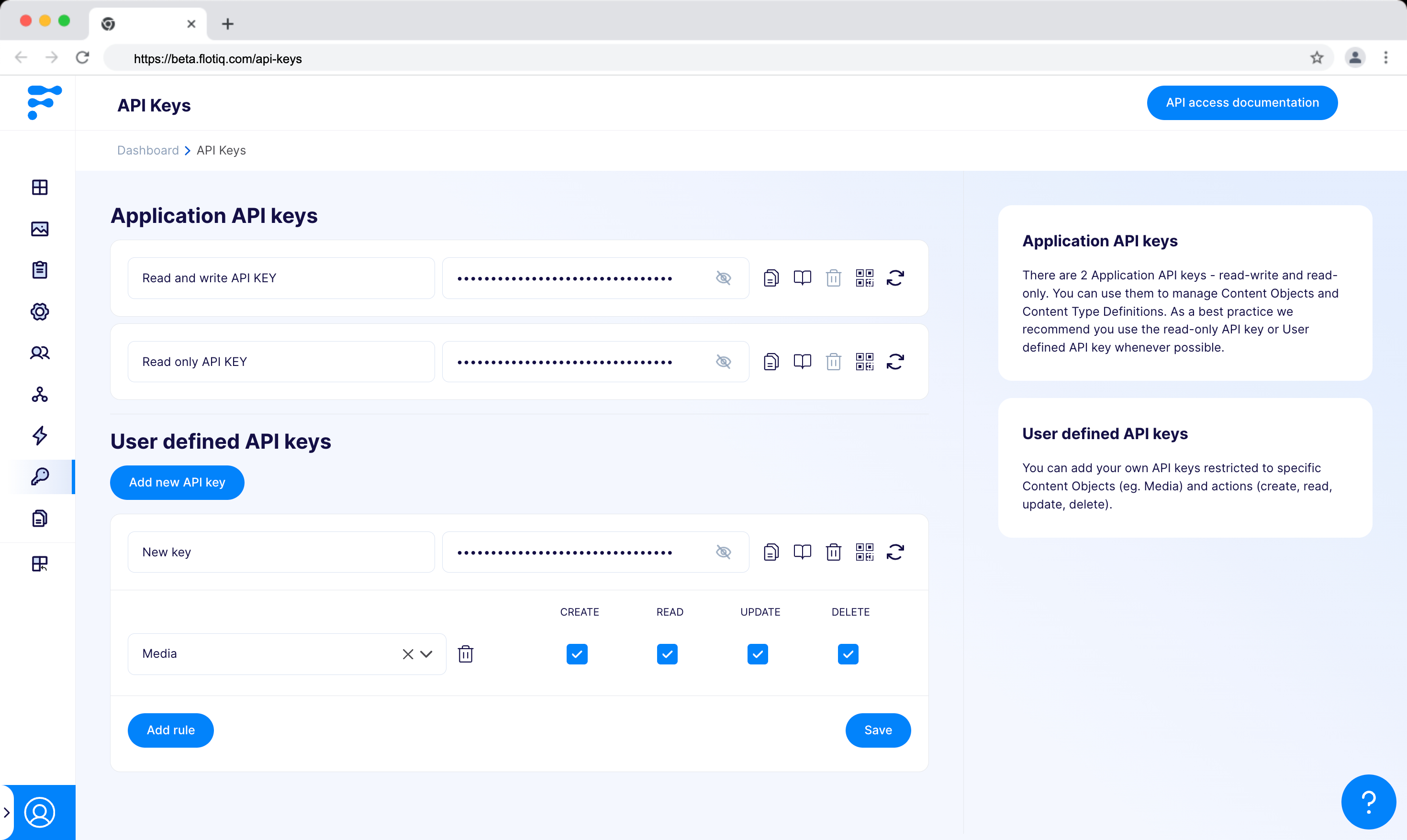 screenshot of Flotiq