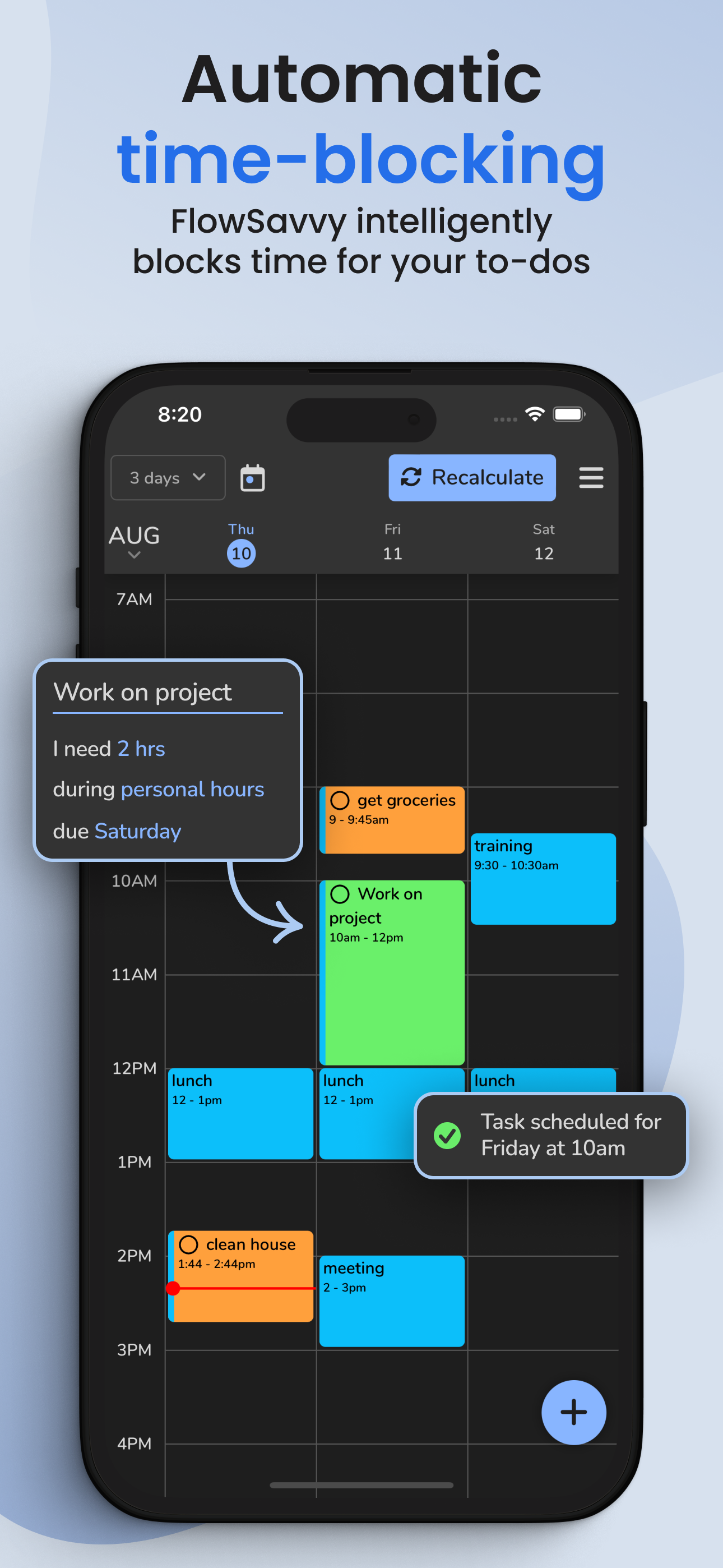 screenshot of FlowSavvy
