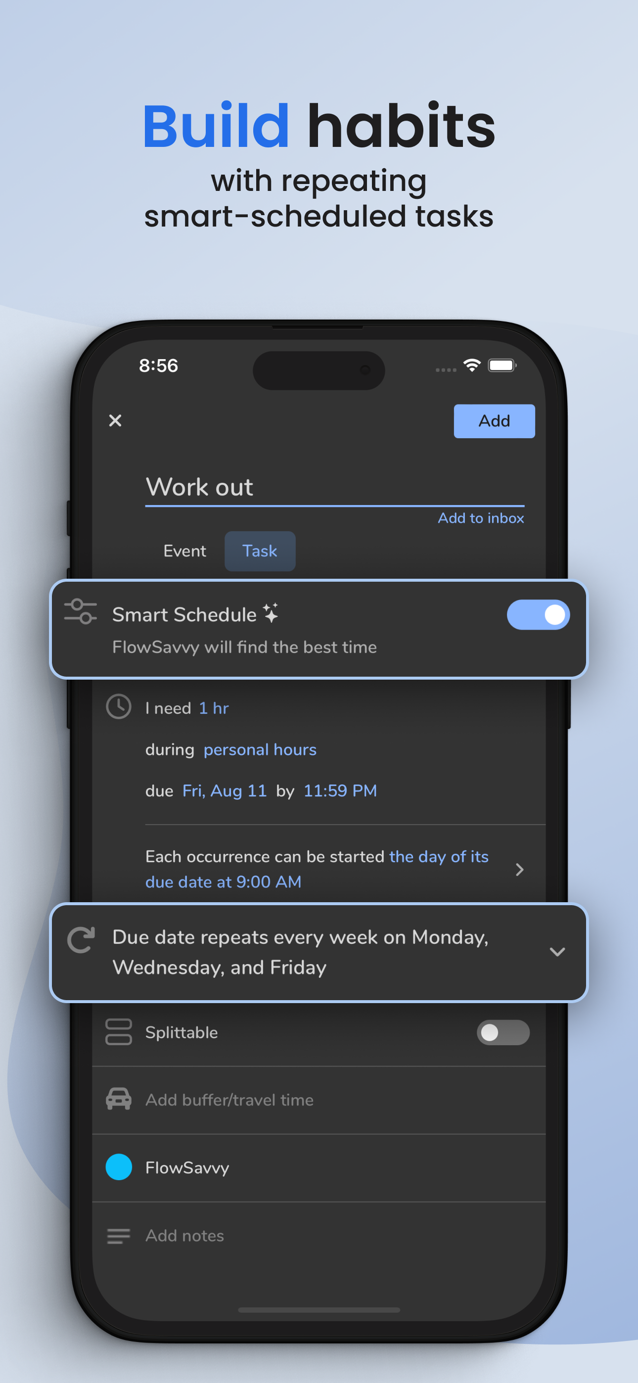 screenshot of FlowSavvy
