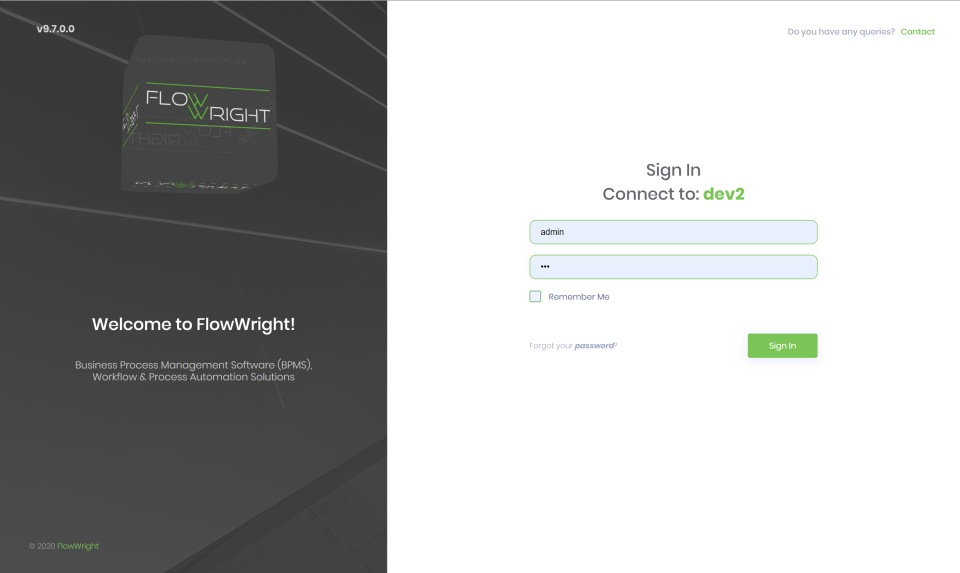 screenshot of FlowWright