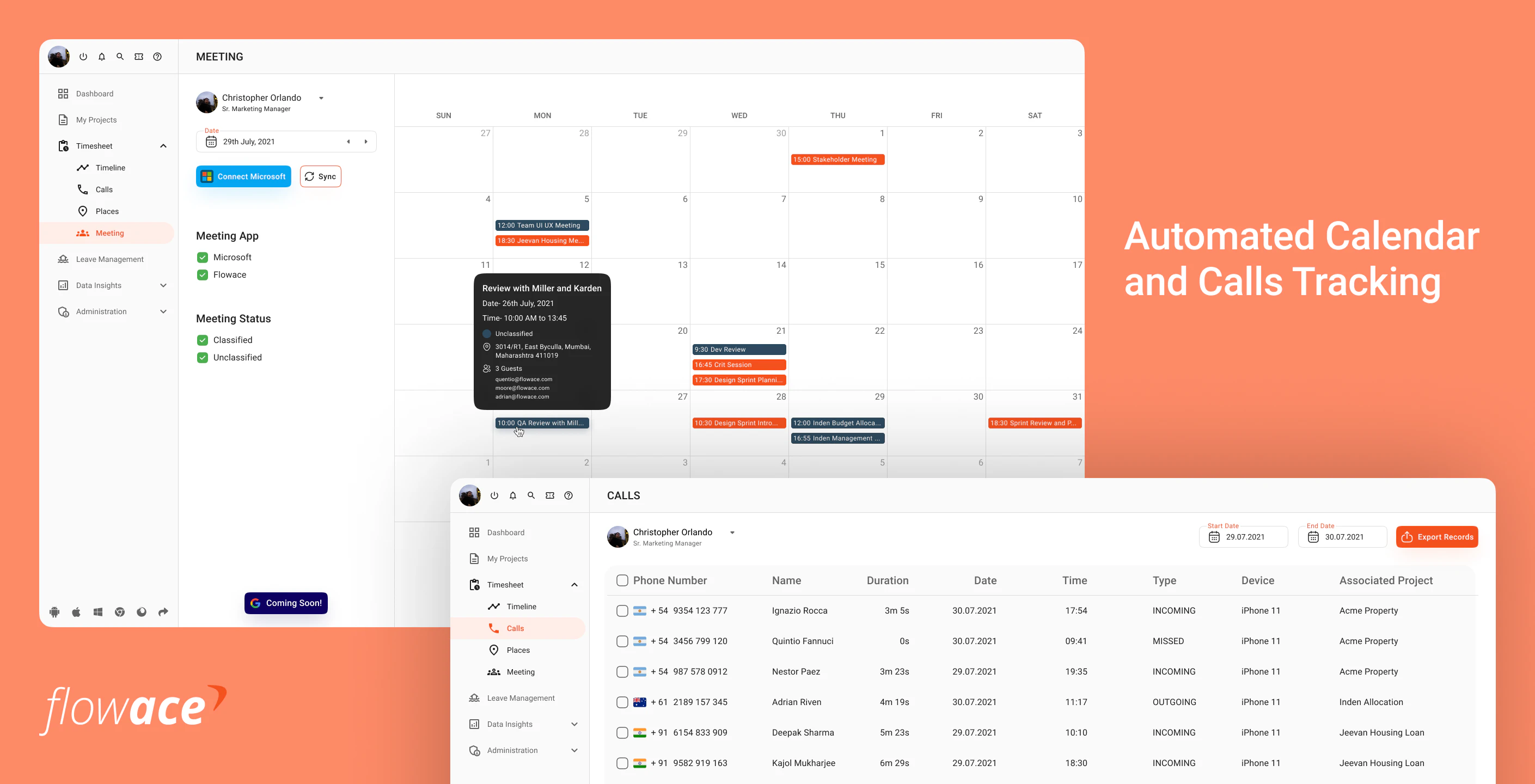 screenshot of Flowace