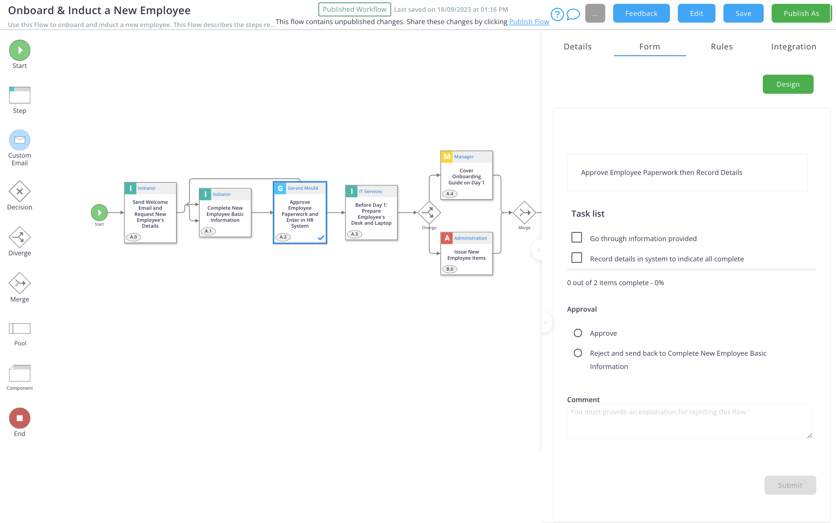 screenshot of Flowingly