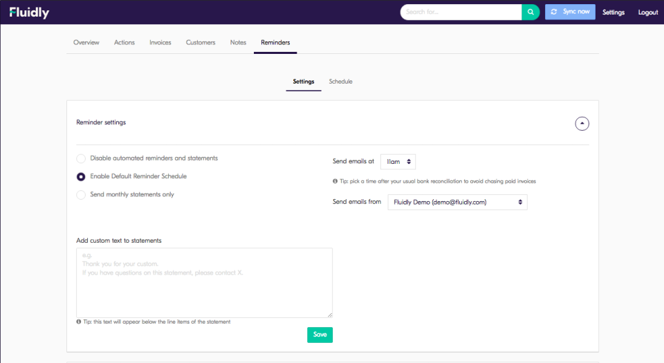 screenshot of Fluidly