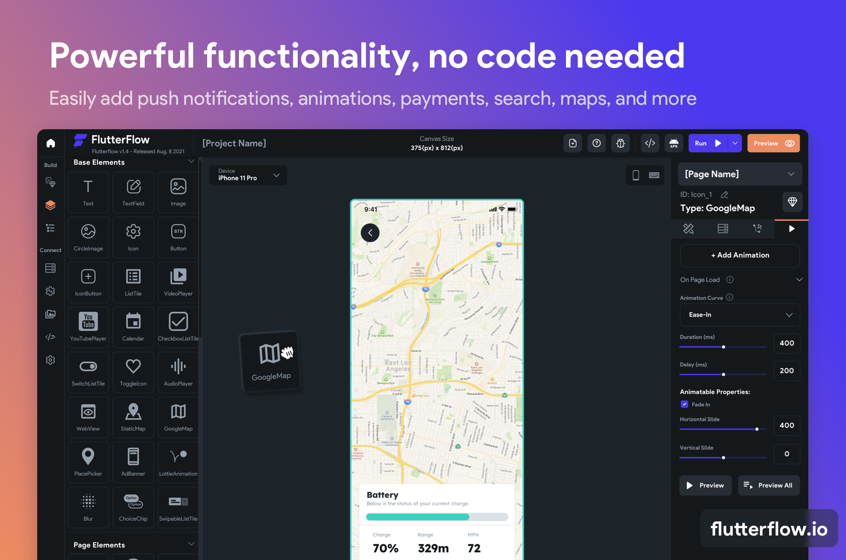 screenshot of FlutterFlow