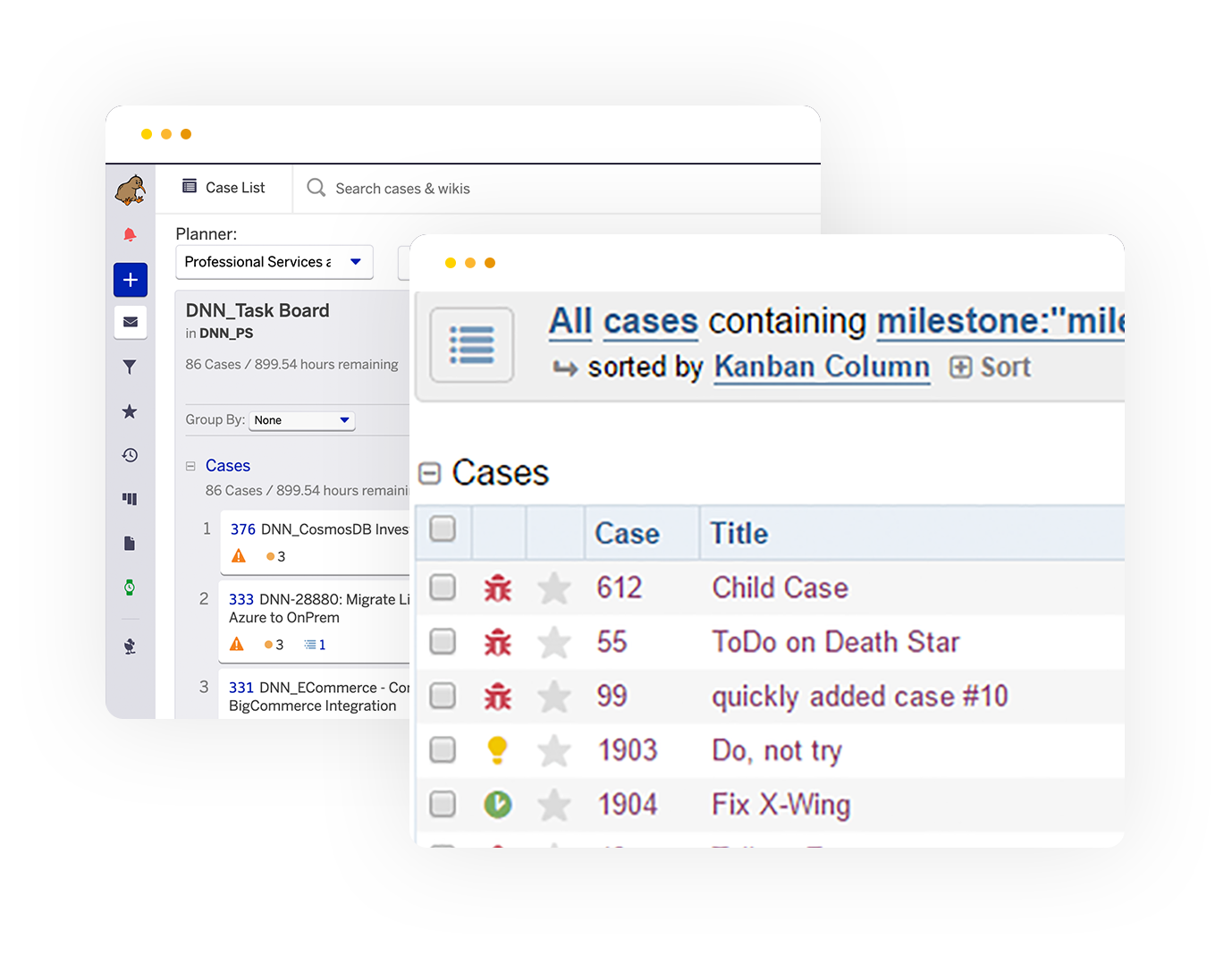 screenshot of FogBugz