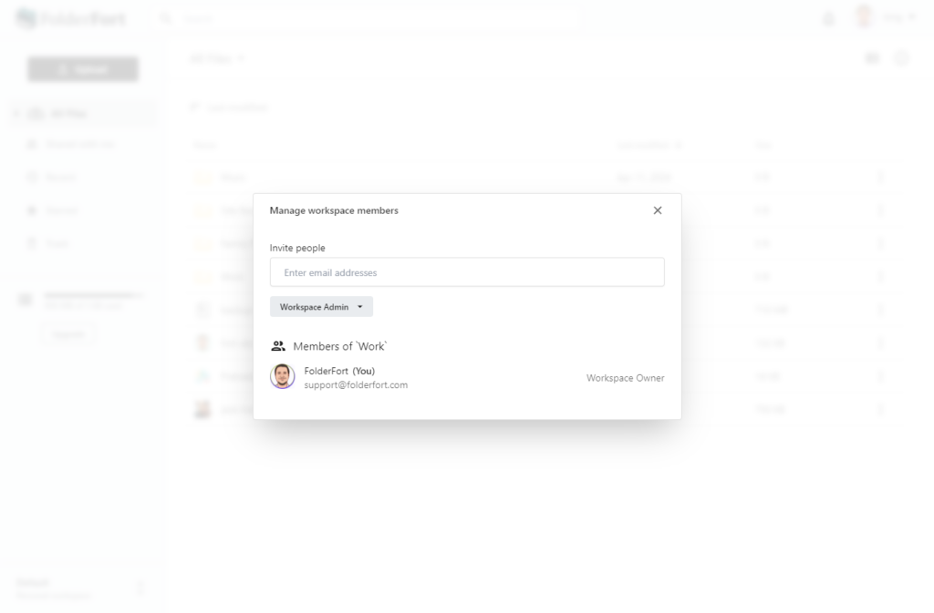 screenshot of FolderFort