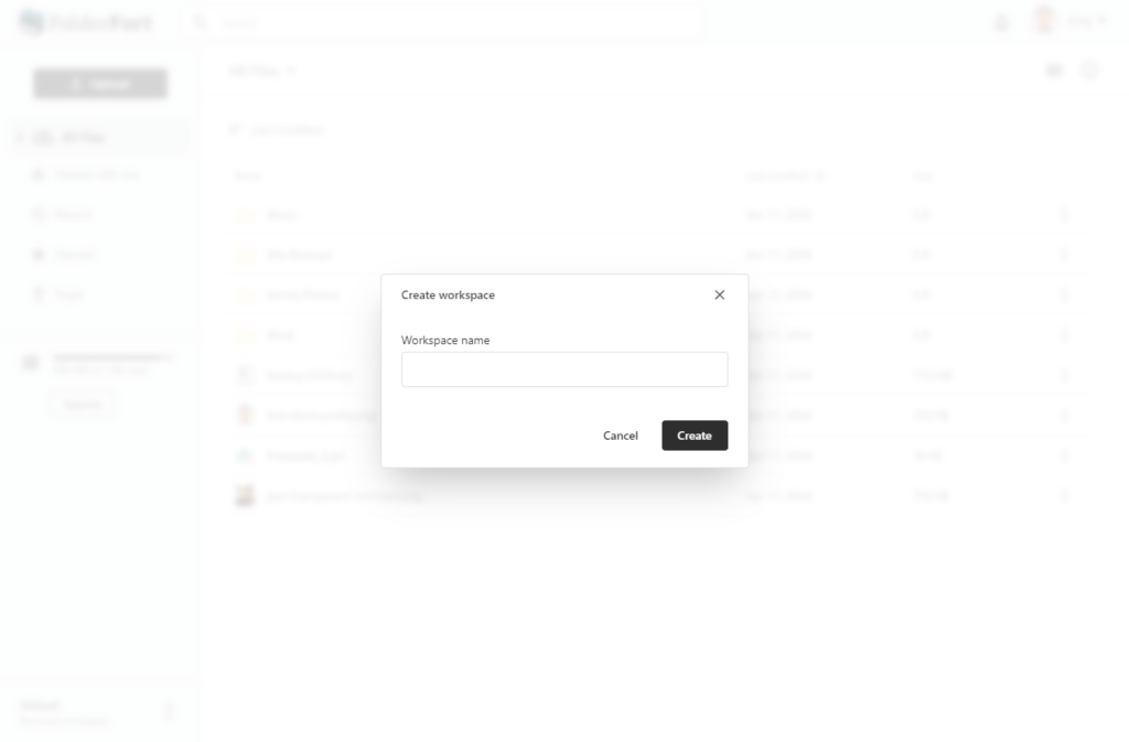 screenshot of FolderFort