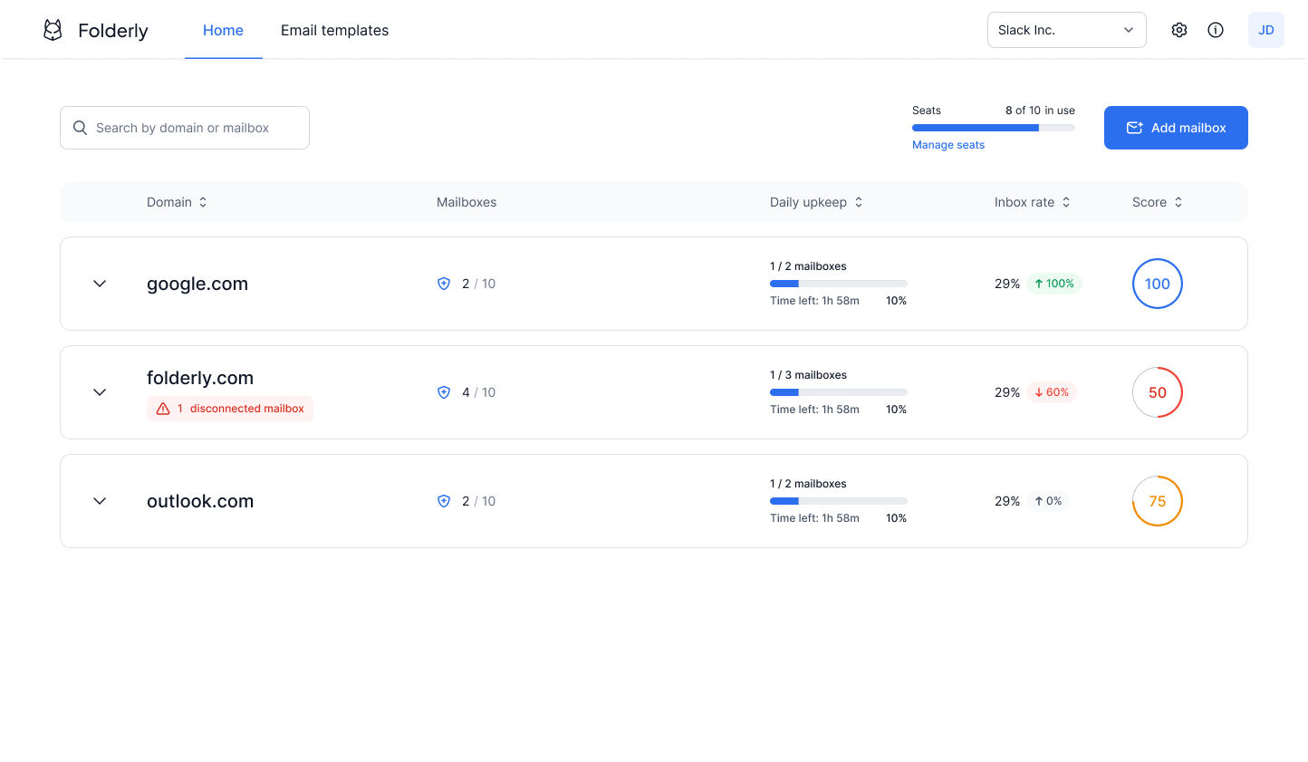 screenshot of Folderly