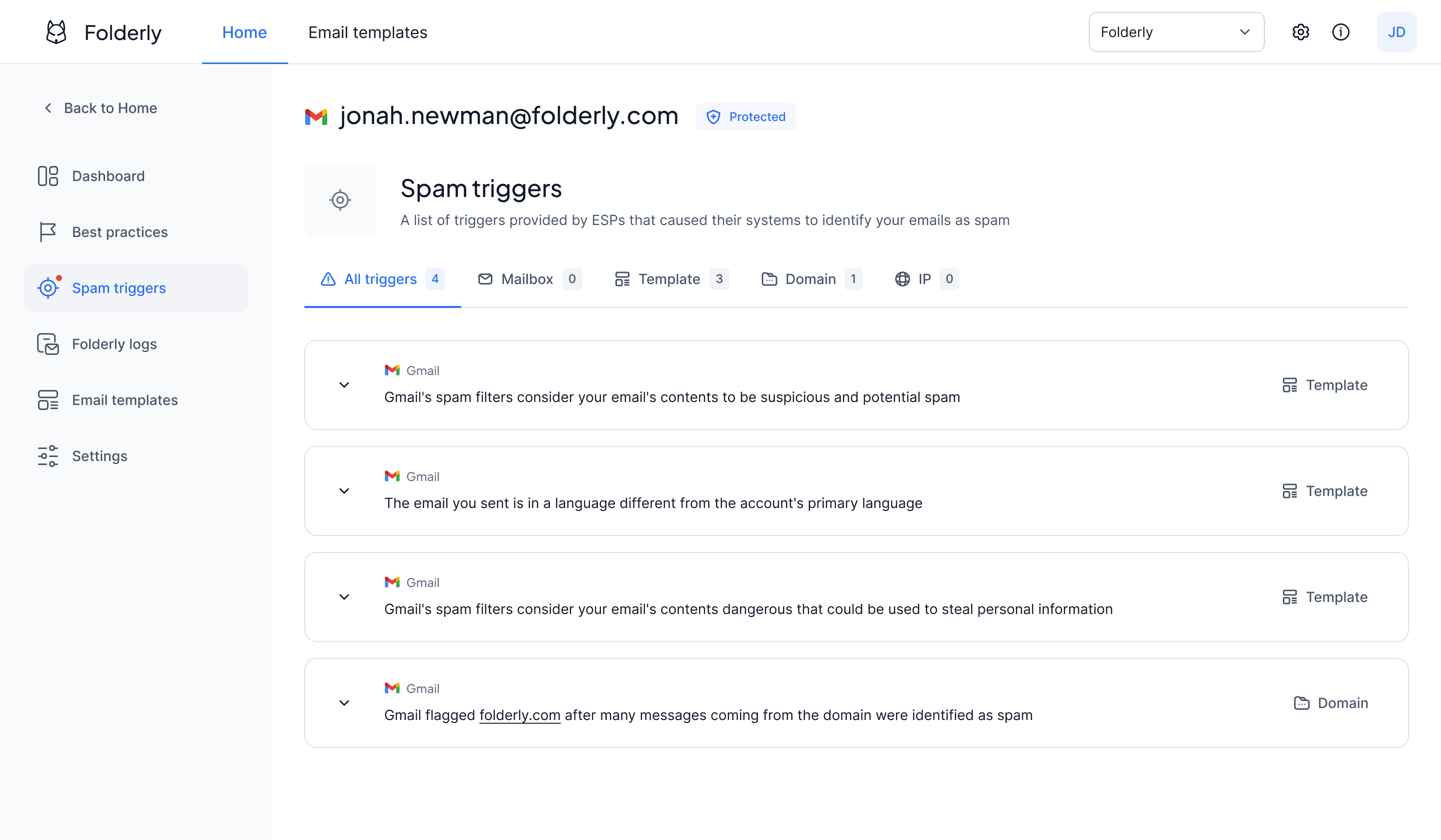 screenshot of Folderly