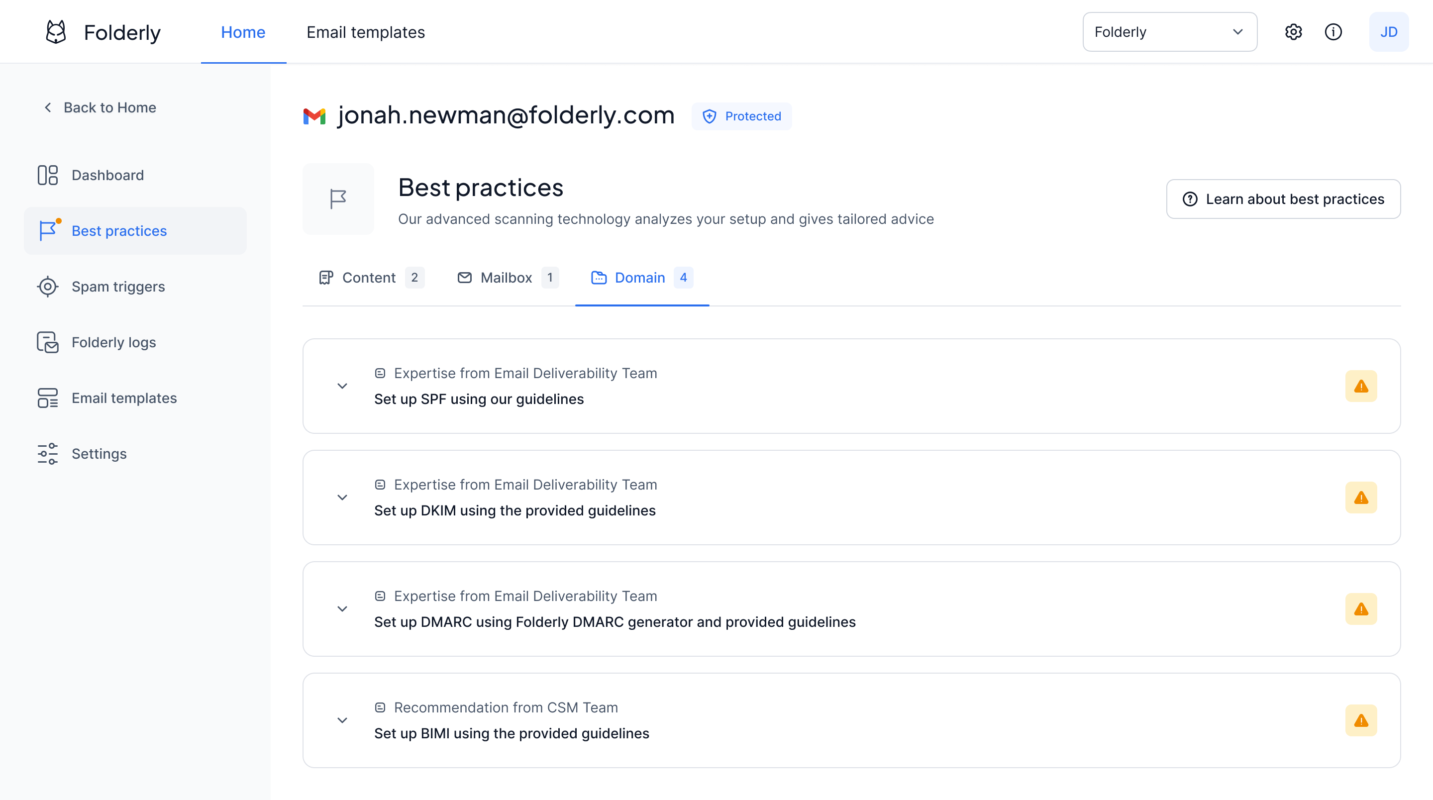 screenshot of Folderly