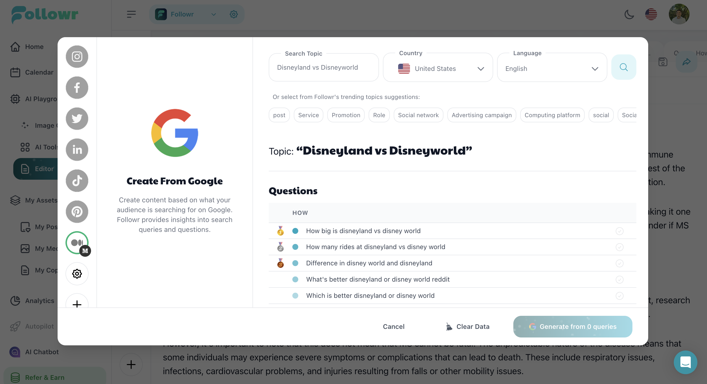 screenshot of Followr