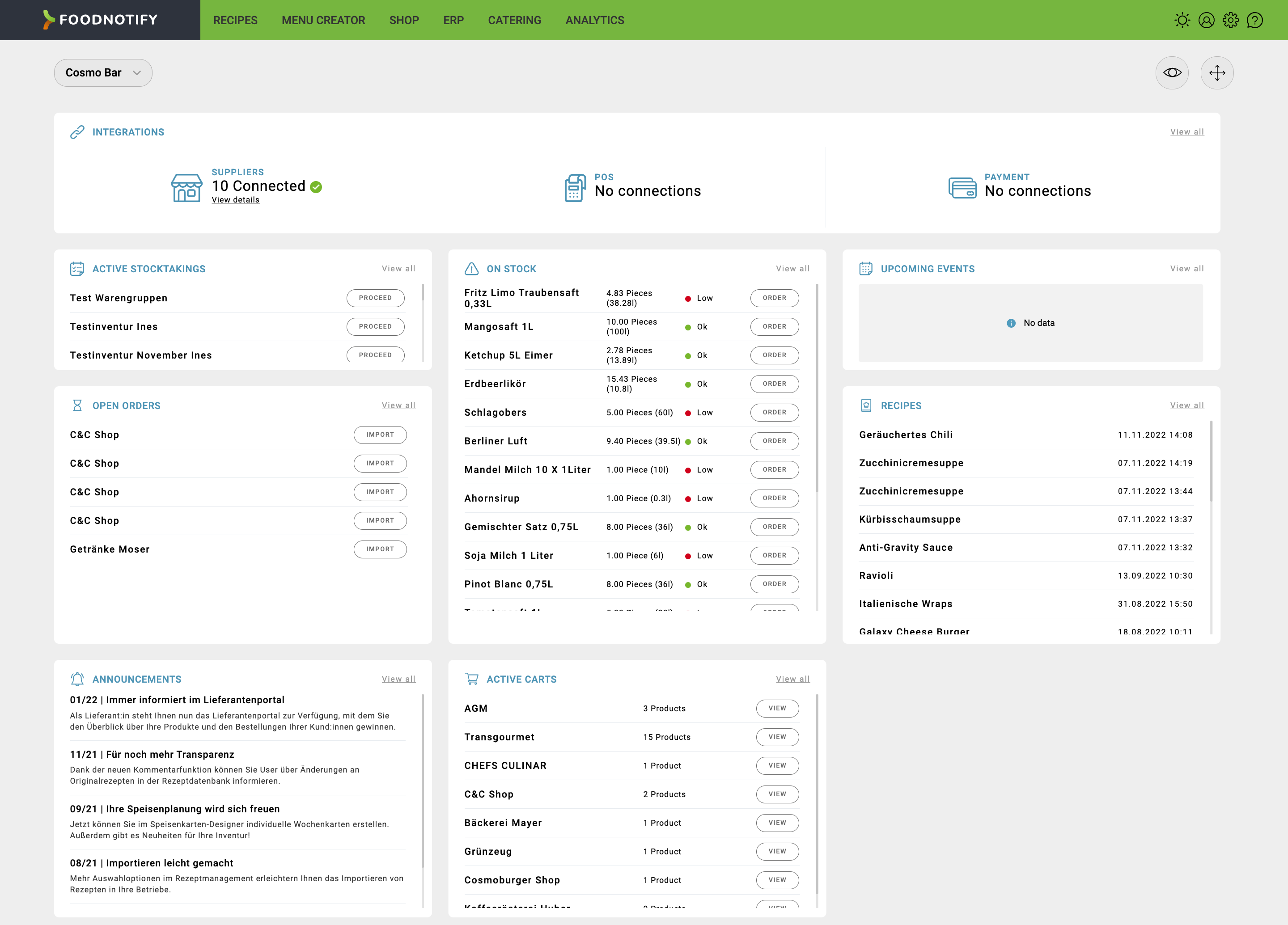 screenshot of FoodNotify
