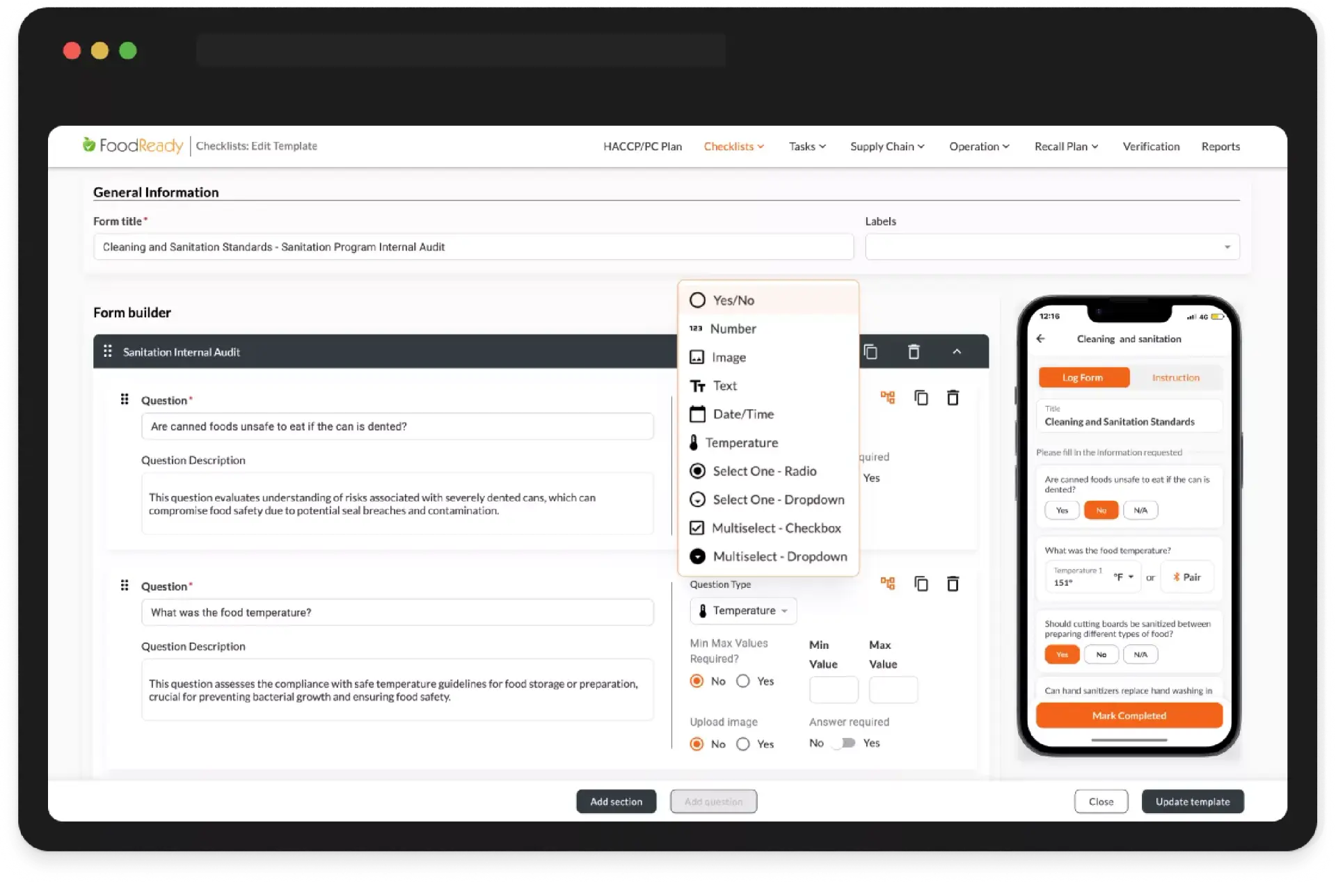 screenshot of FoodReady