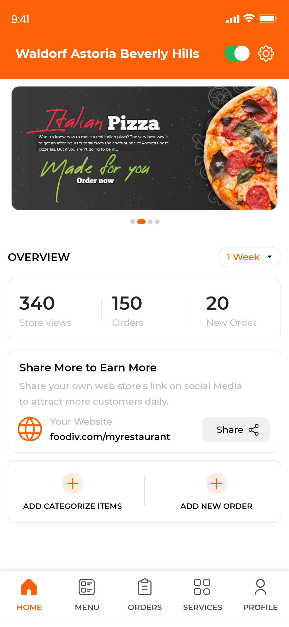 screenshot of Foodiv