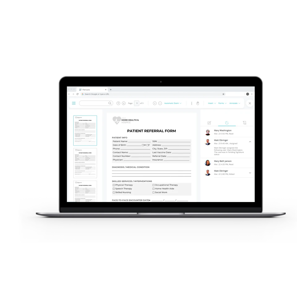 screenshot of Forcura