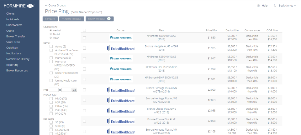 screenshot of FormFire