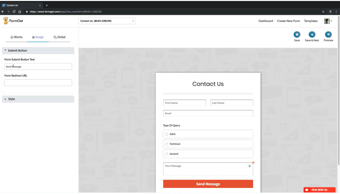 screenshot of FormGet