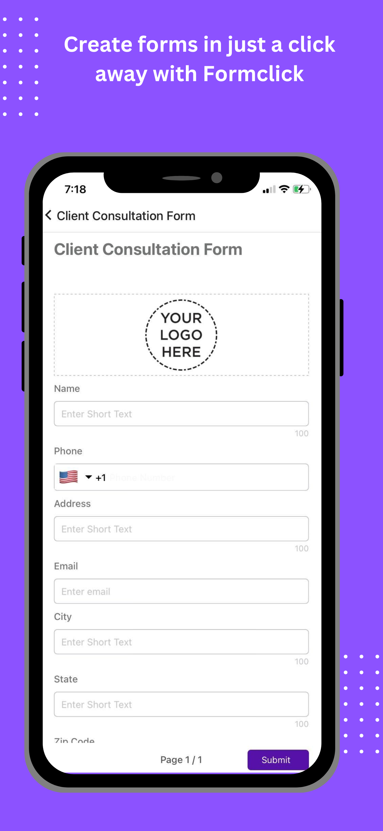 screenshot of Formclick