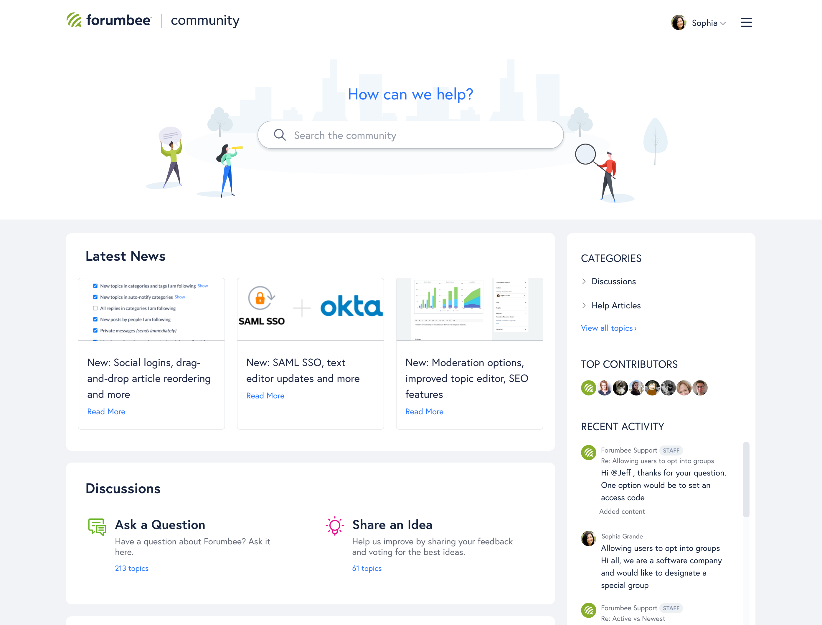 screenshot of Forumbee