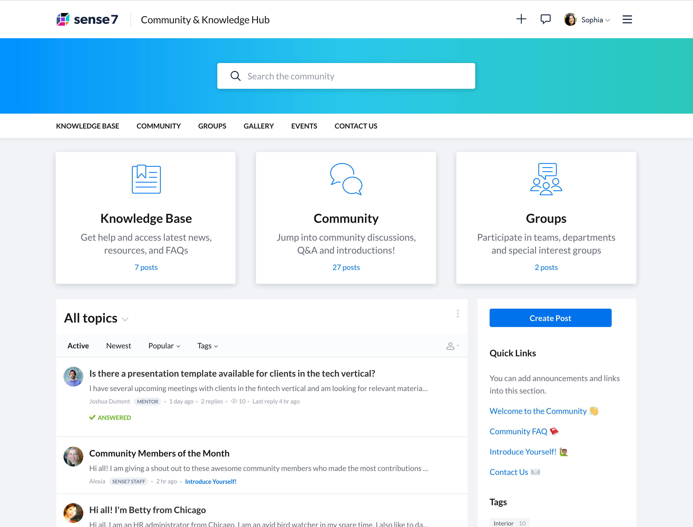 screenshot of Forumbee