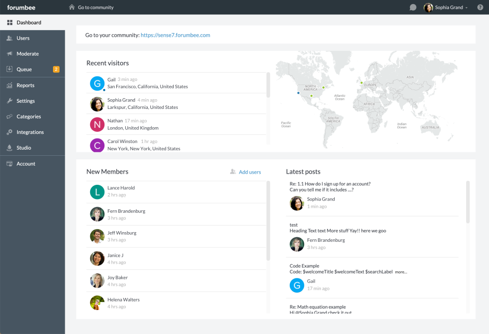 screenshot of Forumbee