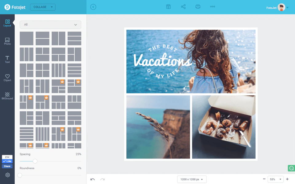 screenshot of FotoJet