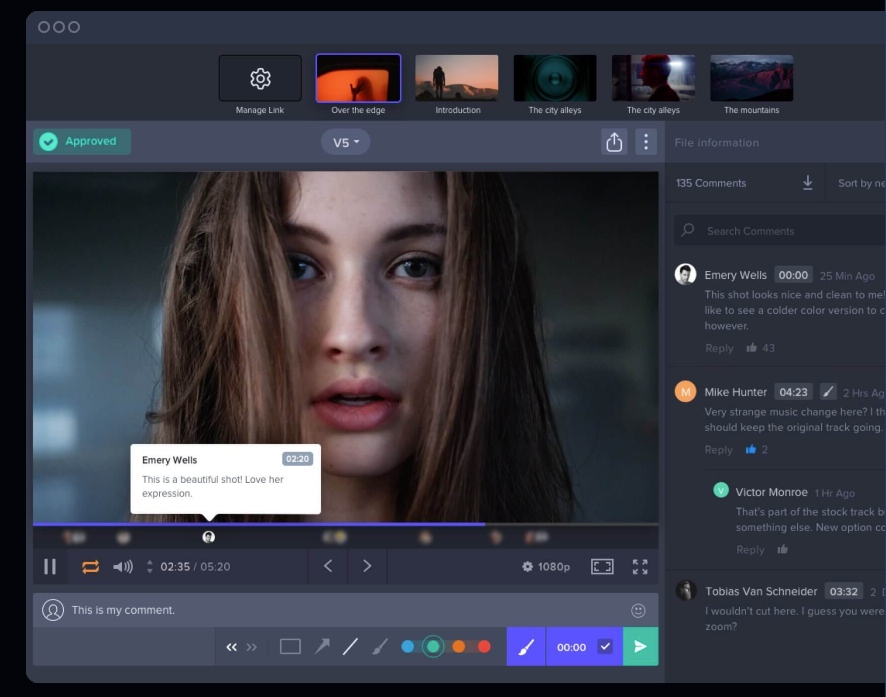 screenshot of Frame.io