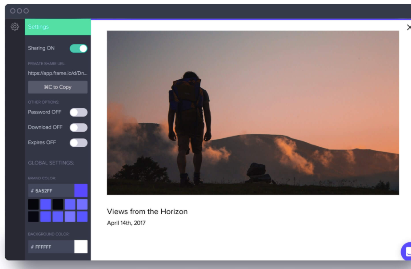 screenshot of Frame.io