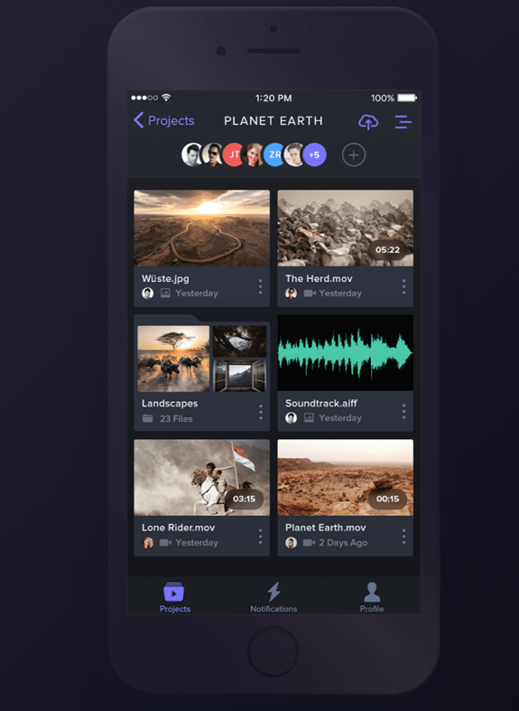 screenshot of Frame.io