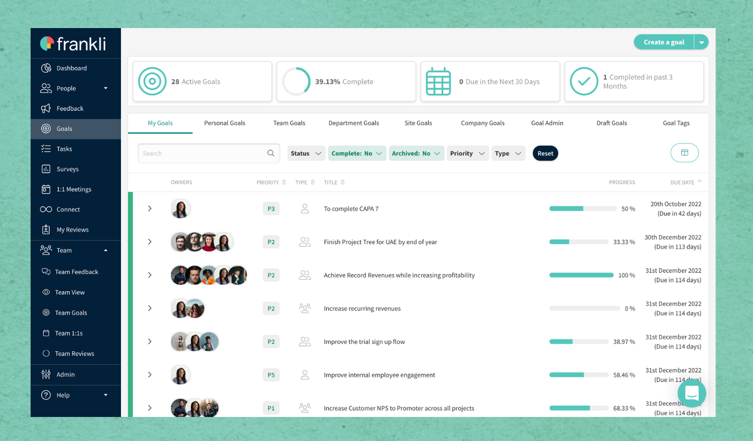 screenshot of Frankli
