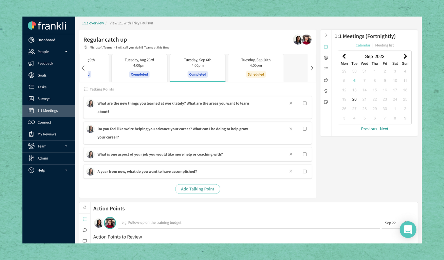 screenshot of Frankli