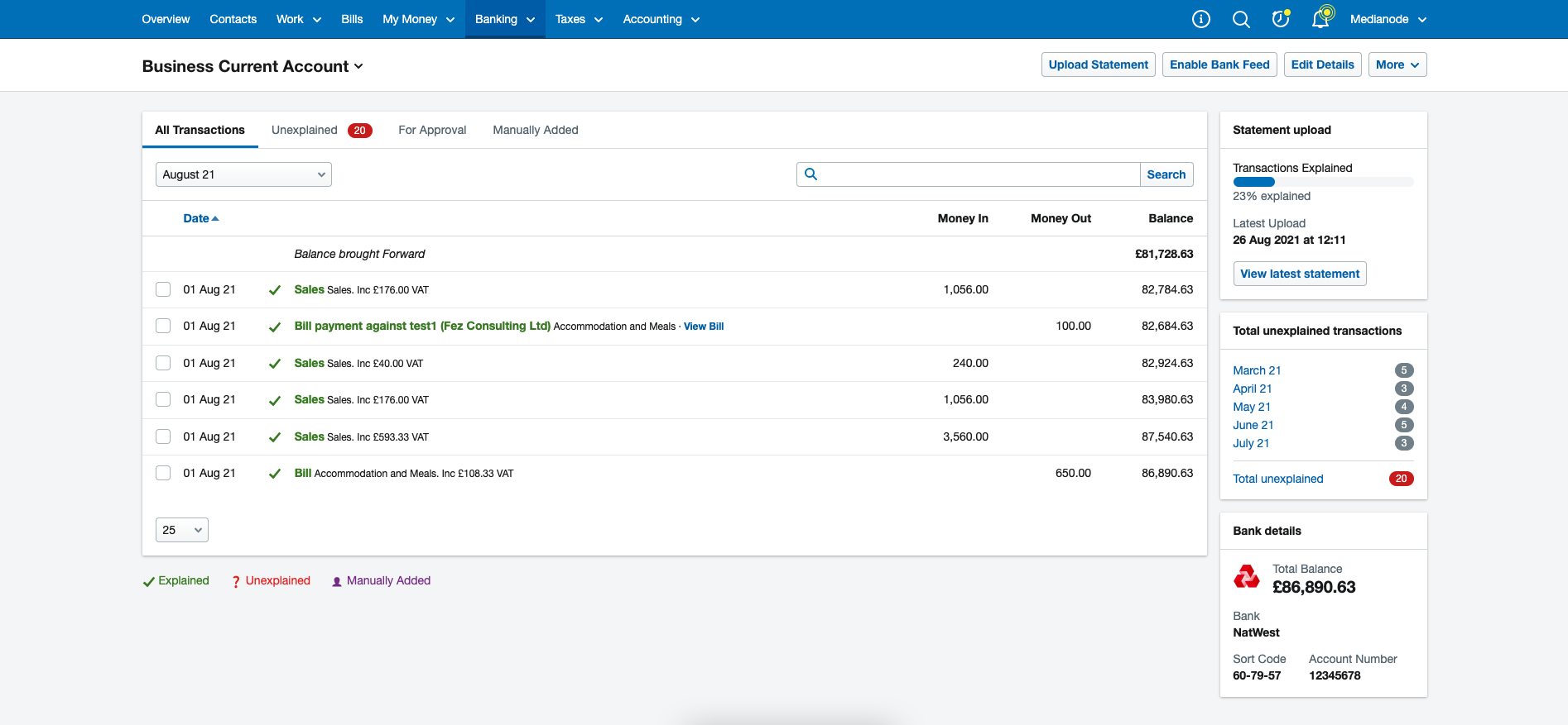 screenshot of FreeAgent