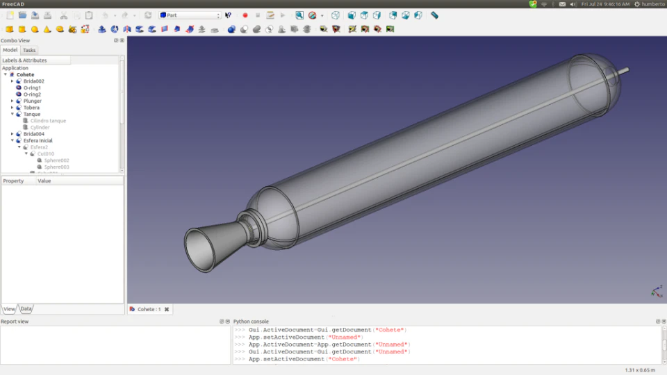 screenshot of FreeCAD