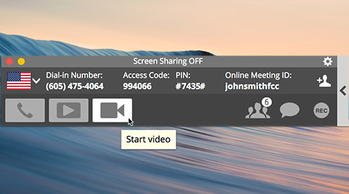screenshot of FreeConferenceCall.com
