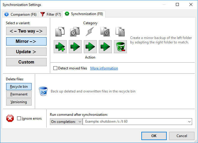 screenshot of FreeFileSync