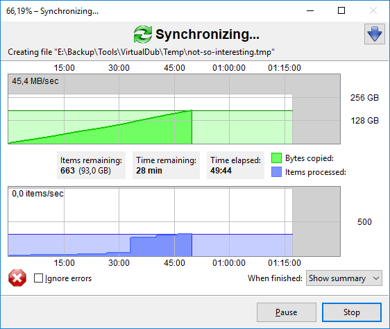 screenshot of FreeFileSync